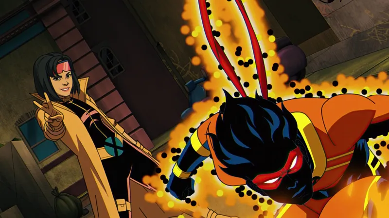 Episode still: Sunspot rockets skyward on a trail of fiery energy